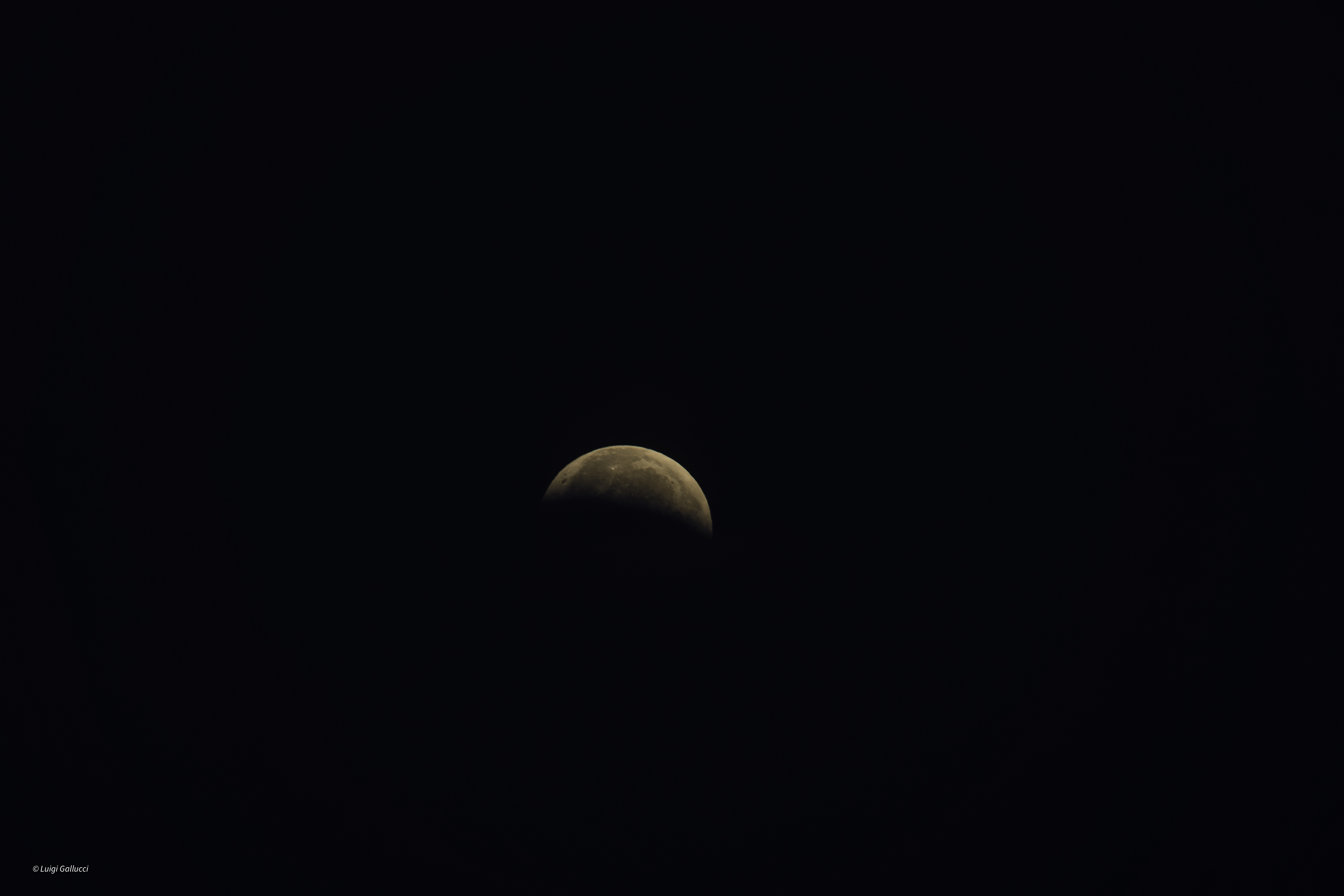 Partial lunar eclipse in the Atlantic Ocean